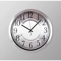 Picture of Trands Quartz Wall Clock, Silver and White