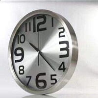 Picture of Trands Quartz Clock Wall Clock for Living Room, Silver