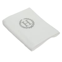 Picture of Cotton Center Embroidered Alphabet H Towel, White & Silver
