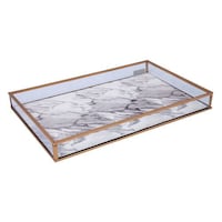 Picture of Marble Design Serving Tray, White and Gold