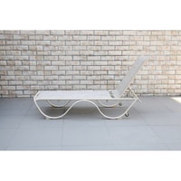 Picture of S-Base Sling Textilene Sun Lounge With Wheels