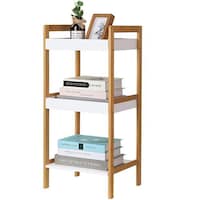 Picture of Lingwei 3-Layers Multipurpose Bathroom Organizer Wood Rack, White