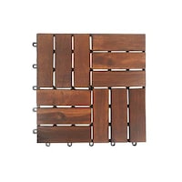 Picture of Lingwei Rustic Wood Interlocking Floor Tile, Brown, 30x30x3cm