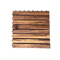 Picture of Lingwei Outdoor Rustic Decorative Deck Tiles, 30x30x3cm, Brown, Pack of 10 Pcs