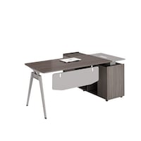 Picture of Neo Front Office Manager Desk with Drawer, Brown