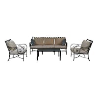 Picture of Swin Aluminum Sofa Set, Black, 4Pcs