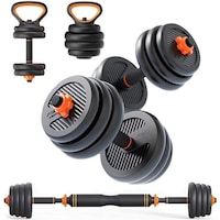 Picture of SkyLand Dumbbell and Barbell Set with Kettlebell EM-9268-15, Black