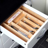 Picture of Yatai Bamboo Cutlery Tray & Utensil Organizer For Kitchen Drawers