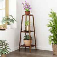 Picture of Yatai 3 Tier Bamboo Wood Indoor Flowers Plant Stand Display Shelf