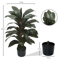 Picture of Yatai Artificial Dracaena Fragrans Brazil Plant with Plastic Pot, Green