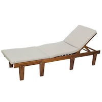 Picture of Yatai Solid Acacia Wood Adjustable Recliner Chair for Poolside, White