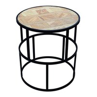 Picture of Yatai Round Wooden Nightstand Side Table, Brown, Pack of 2 Pcs