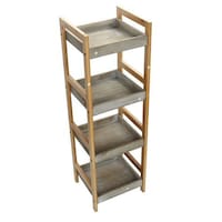 Picture of Yatai 4-Tier Wooden Tall Bookcase for Living Room, Brown