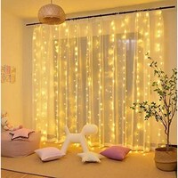 Picture of G&T Curtain String Lights, Plug, 300LED, 3MX3M, Warm White