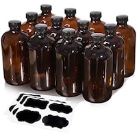 Picture of FUFU Glass Amber Sample Bottles, Brown, 12Pieces