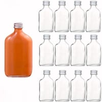 Picture of FUFU Empty Glass Juice Bottles, 100ml, Black Lid, 12Pcs