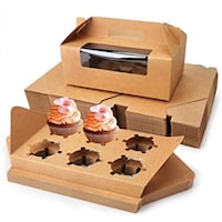 Picture of FUFU Brown Kraft Paper Cupcake Boxes, 12pcs