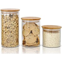 Tzerotone tzerotone glass jars set,upgrade spice jars with wood