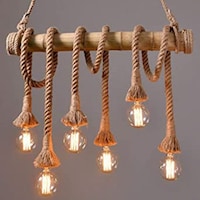 Picture of My1mey Vintage Hanging Lamp Hemp Rope Pendant Light Base