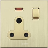 Picture of Vmax 15A Type D Socket with Switch, Golden Aluminium