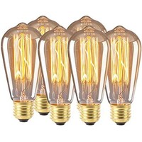 Picture of LED Bulb Squirrel Cage Filament Lights, ST64, 60W, 2300K, Warm White, 6Pcs