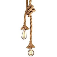Picture of 2 Heads Hemp Rope Pendant Lamp, Brown