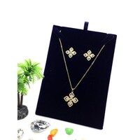 Picture of Sally Zirconia Flower Design Necklace Set, Gold