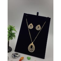 Picture of Sally Zirconia 3 Layer Pear Shape Design Necklace Set