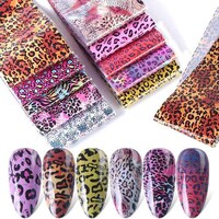 Picture of H Tenghoda Nail Foil Transfer Sticker, Leopard, Pack of 10 Pcs