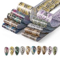 Picture of H Tenghoda Nail Foil Transfer Sticker, Snake Skin, Pack of 10 Pcs