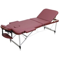Picture of Aluminum Portable Massage Table With Three Section And Round Corner, Red