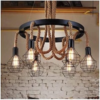 Picture of Lydiamoon Industrial Pendant Light for Living Room, Black & Brown