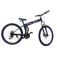 Picture of Land Rover Carbon Steel Foldable Sports Bike, Black & Blue, 26 Inch