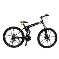 Picture of Land Rover M Best Carbon Steel Foldable Sports Bike, Black & Green, 26inch