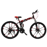 Picture of Land Rover M Best Carbon Steel Foldable Sports Bike, Black & Red, 26inch