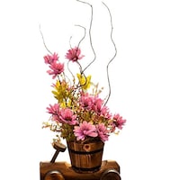 Picture of Creative Wooden Cactus Succulents Plant Flowers Vase