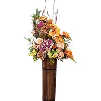 Picture of Cylinder Shape Wooden Succulent Plants Flowers Vase, Large