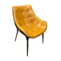 Picture of Jilphar Furniture Leather Chair with Stainless Steel Frame, Yellow JP1078