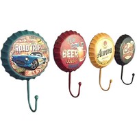 Picture of American Vintage Beer Cover Wall Hook Clothes And Hats Hook Clothing Store Personality Hook Iron Art Wall Creative Decoration 16X10Cm