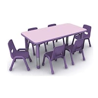 Picture of Galb Al Gamar Rectangular Height Adjustable Activity Table, Blue - chairs not included