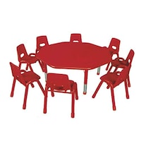 Picture of Galb Al Gamar Octagon Design Height Adjustable Table, Red - chairs not included   - 7072