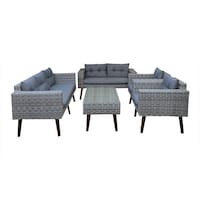 Picture of Outdoor Rattan 7 Seater Sofa Set, Grey