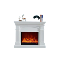 Picture of Built In Electric Fireplace With Remote Control, Off White, AM365