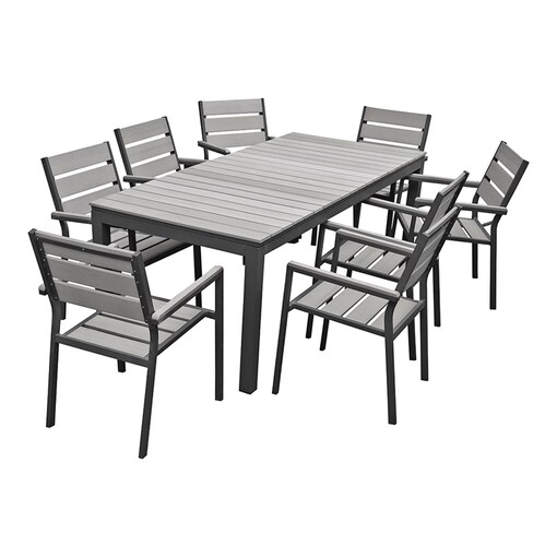 Shop Swin Outdoor Expandable 8 Seater Dining Table Set | Dragon Mart UAE