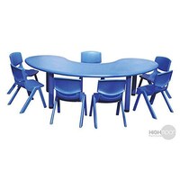 Picture of Elegant Plastic Moon shape Table Set For Kids, chairs not included 7042, size 156x85x50cm