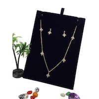 Picture of Sally Zirconia Simple 3 Leaf Shaped Design Necklace Set, Gold