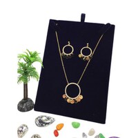 Picture of Sally Zirconia Circle Design Necklace Set, Gold