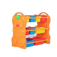 Picture of 3 Layer Plastic Storage Shelves For Kids, 9boxes, 6052, size 95x42x79cm