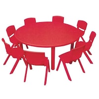 Picture of Children Preschool Round Shaped Table, Red (Not Included Chairs), 7040, size 110x50cm