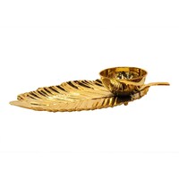Picture of Creative Leaf Plate with Bowl, Gold